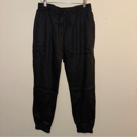 NWT Johnny Was Pete & Greta Linen Black Solid High Stretch Waist Jogger Pant S - Picture 3 of 15